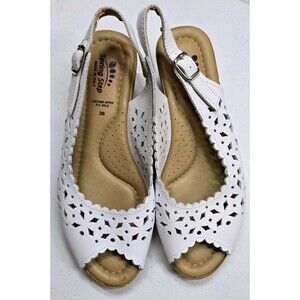 Spring Step Orella Slingback Wedge Sandal 2in Womens White 38 7.5-8 Pre-owned